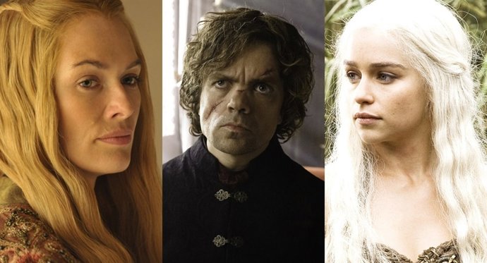 Lena Heady, Peter Dinklage y Emilia Clarke en Juego de Tronos