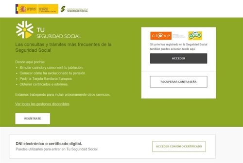 Web 'Tu Seguridad Social'