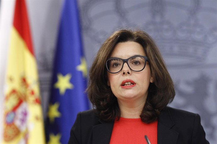 Soraya Sáenz de Santamaría tras el Consejo de Ministros