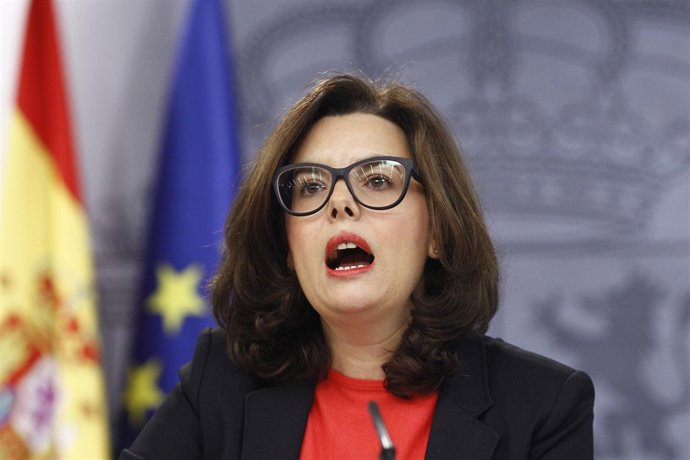 Soraya Sáenz de Santamaría tras el Consejo de Ministros
