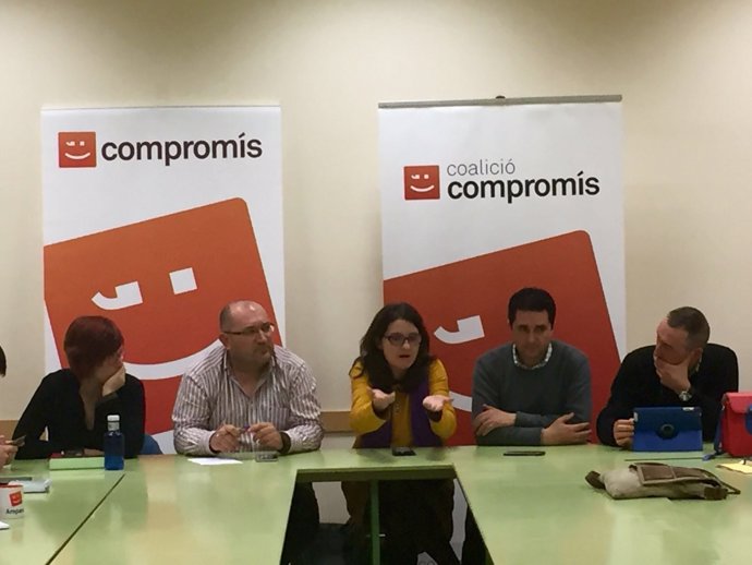 Oltra y Baldoví durante la Ejecutiva de Compromís