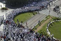 Manifestación de profesores en prácticas en Rabat contra los recortes en educación