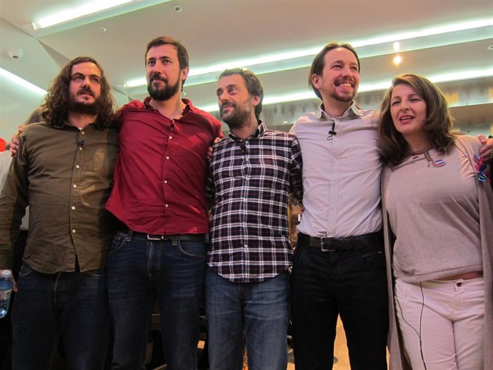 Pablo Iglesias en un mitin con En Marea  