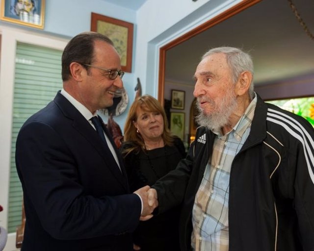Encuentro en cuba entre François Hollande y Fidel Castro