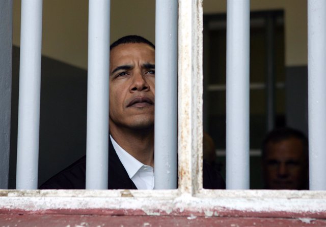 Obama en la prisión donde estuvo Mandela