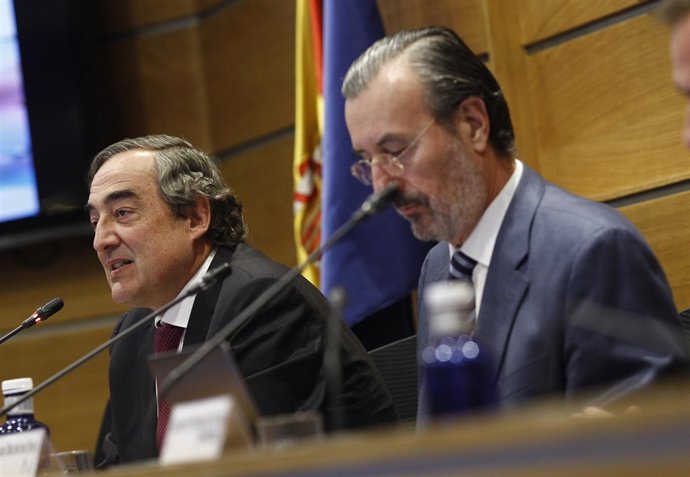 Juan Rosell y el presidente de Aspel, Juan Díez de los Ríos
