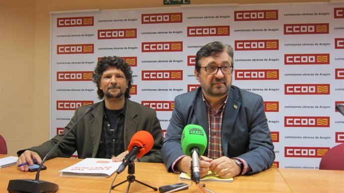 Gregorio Hervás y Julián Buey, de CC.OO.-Aragón