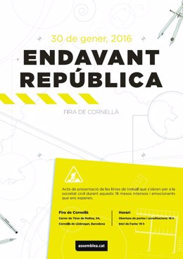 Cartel del acto 'Endavant República' de la ANC