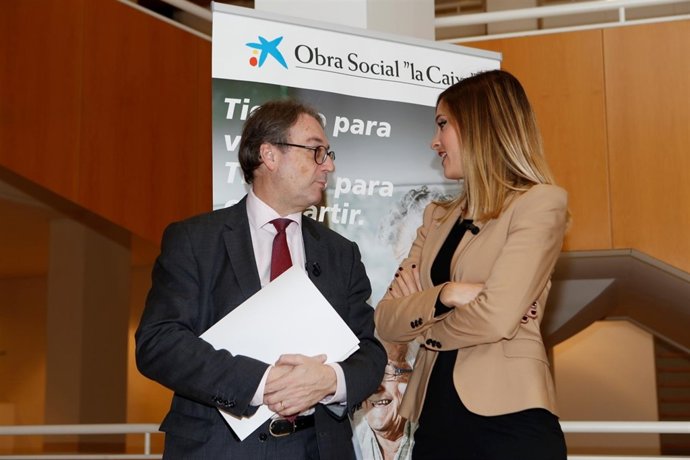 Marc Simón y Ana Guijarro en el acto de reconocimiento en Murcia