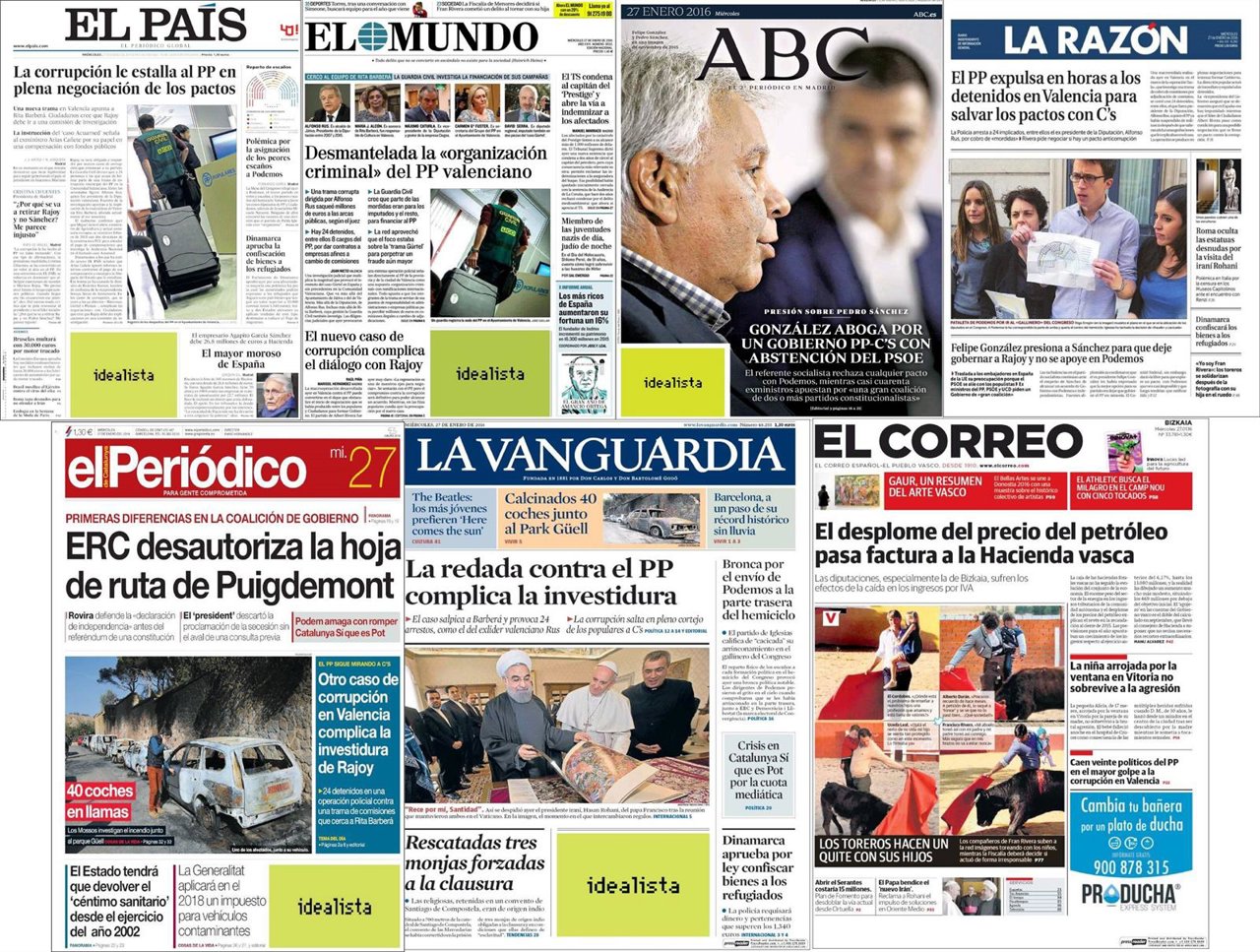 Portadas de este miércoles, 27 de enero 