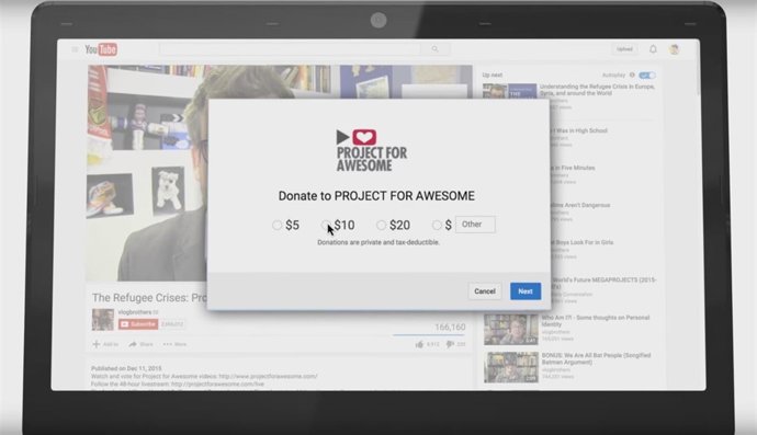 YouTube donaciones