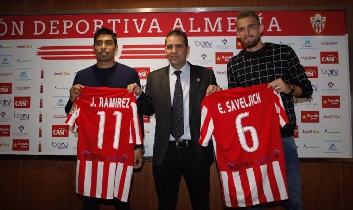 Esteban Saveljich y Juan Ramírez, jugadores del Almería