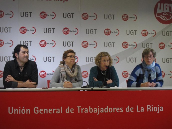 Responsables de UGT en la rueda de prensa de