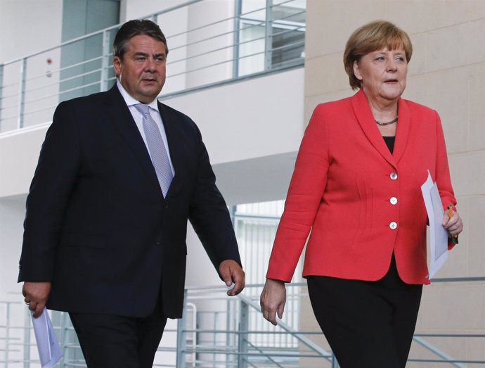 , Angela Merkel y Sigmar Gabriel