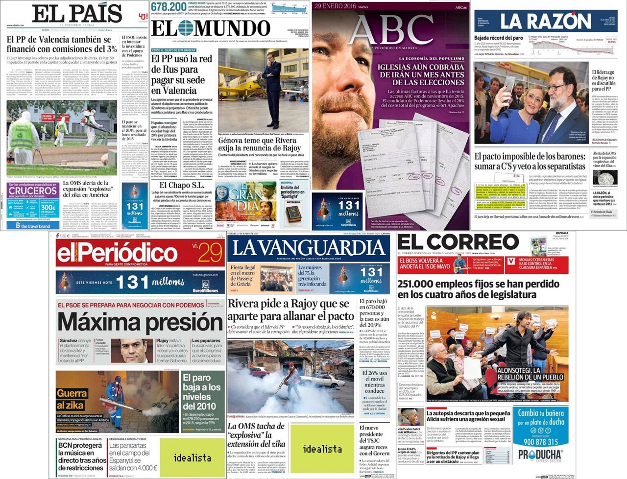 Portadas de este viernes, 29 de enero 