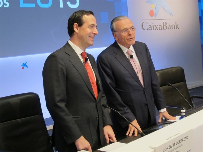 El c.Delegado de CaixaBank Gonzalo Gortázar y el pte. Isidre Fainé