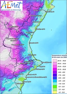 Mapa de temperaturas de 2006