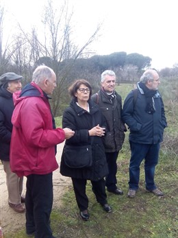 Inés Sabanés durante la visita 