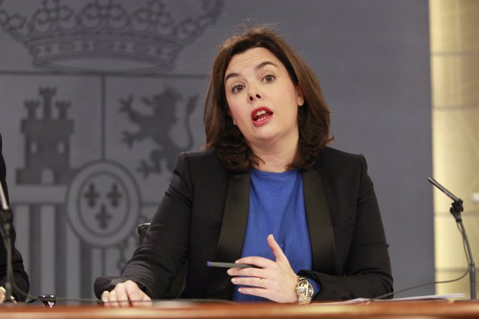 Soraya Saenz de Santamaría tras el Consejo de Ministros