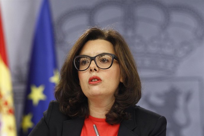 Soraya Sáenz de Santamaría tras el Consejo de Ministros