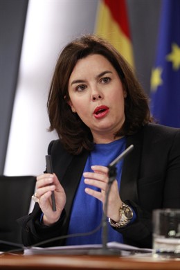 Soraya Saenz de Santamaría tras el Consejo de Ministros