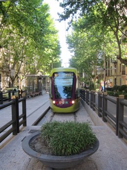 Tranvía de Jaén en fase de pruebas (Archivo)