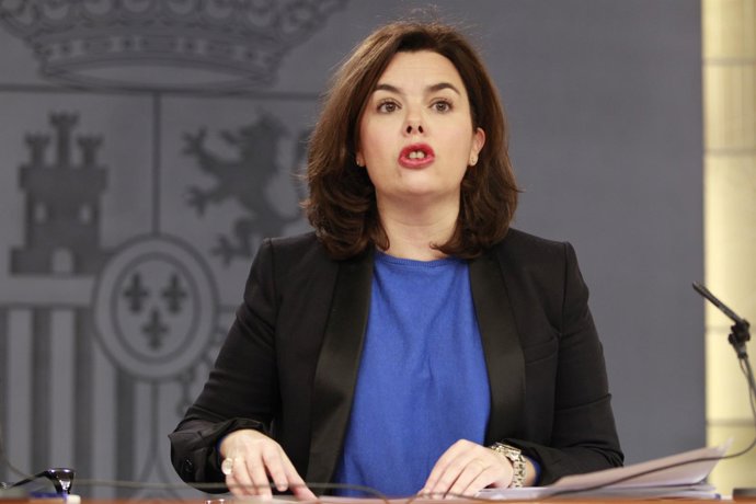 Soraya Saenz de Santamaría tras el Consejo de Ministros