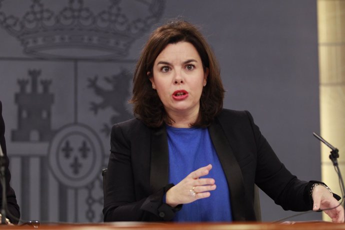 Soraya Saenz de Santamaría tras el Consejo de Ministros