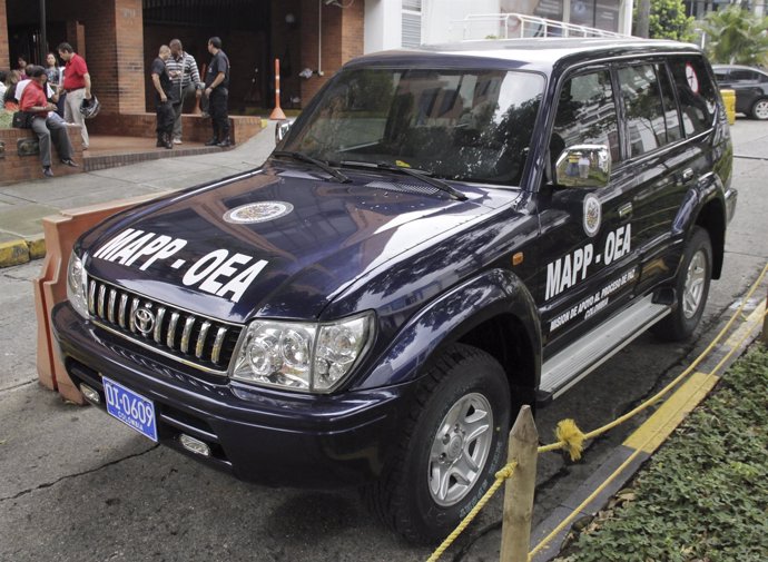 A vehicle disguised as one belonging to the MAPP-OAS, is pictured after it was s