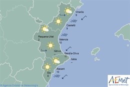 Predicción del tiempo para este sábado 30 de enero en la Comunitat