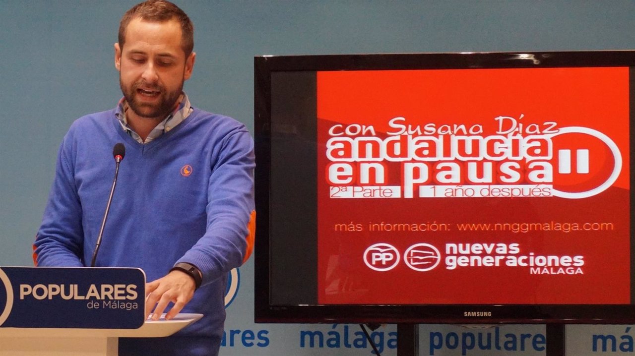 Luis Verde (NNGG Málaga) en rueda de prensa