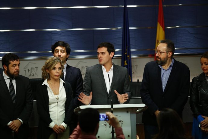 Rueda de prensa de Albert Rivera en el Congreso