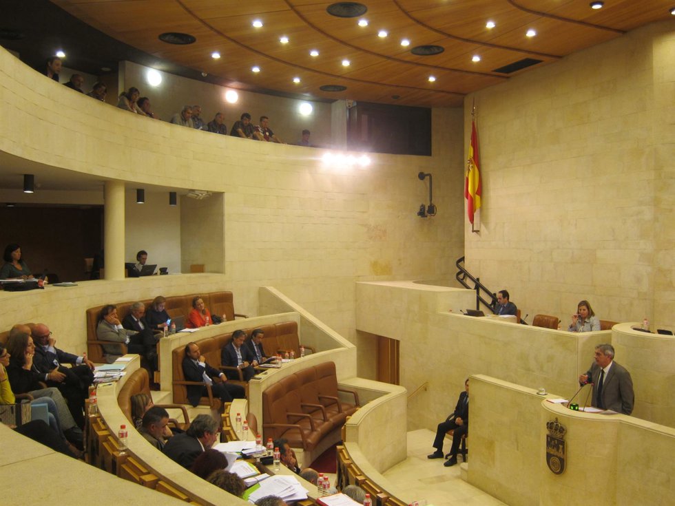 Trabajadores de Ecomasa en el Pleno del Parlamento