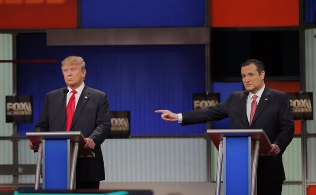 Donald Trump y Ted Cruz, debate republicano
