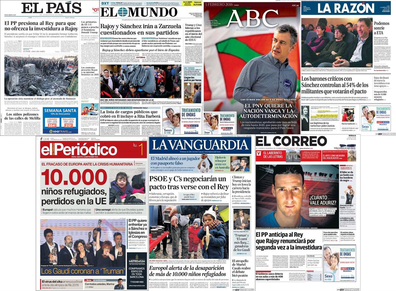 Portadas de este lunes, 1 de febrero