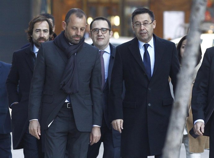 Josep Maria Bartomeu y Sandro Rosell llegan a la Audiencia Nacional