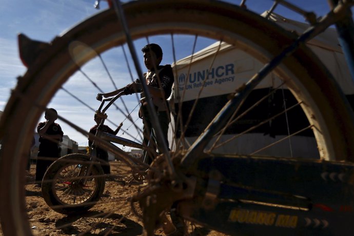 Refugiado sirio en el campamento de Zaatari, en Jordania