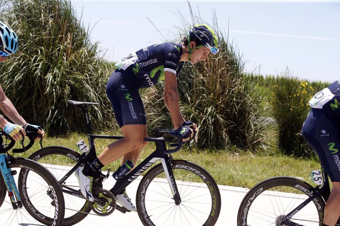 Adriano Malori, ciclista del Movistar, en el Tour de San Luis