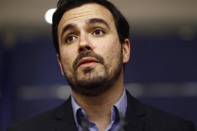 Rueda de prensa de Alberto Garzón tras reunirse con el Rey