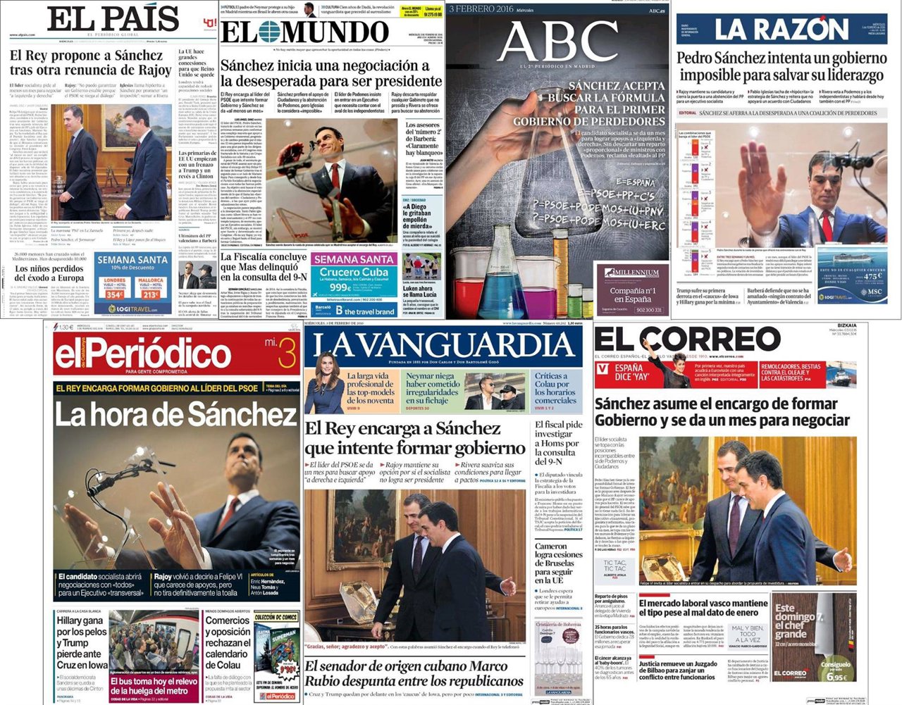 Portadas de este miércoles, 3 de febrero 