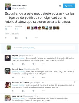 'Tuit' En El Que Óscar Puente Llama 'Mequetrefe' A Mariano Rajoy