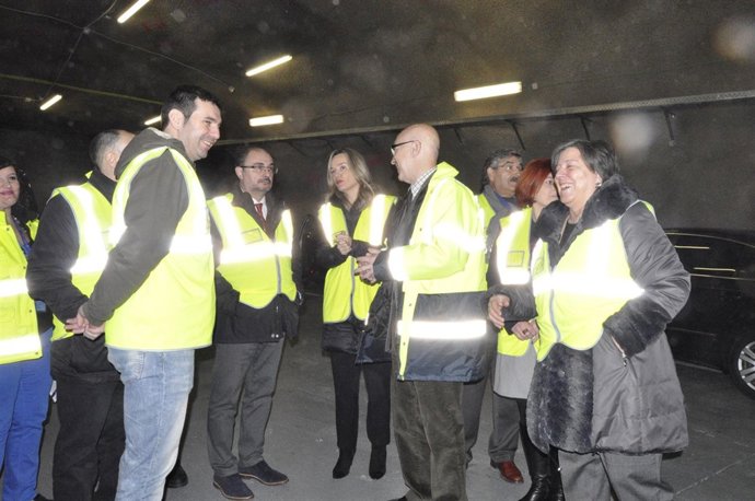 Lambán durante su visita a Canfranc