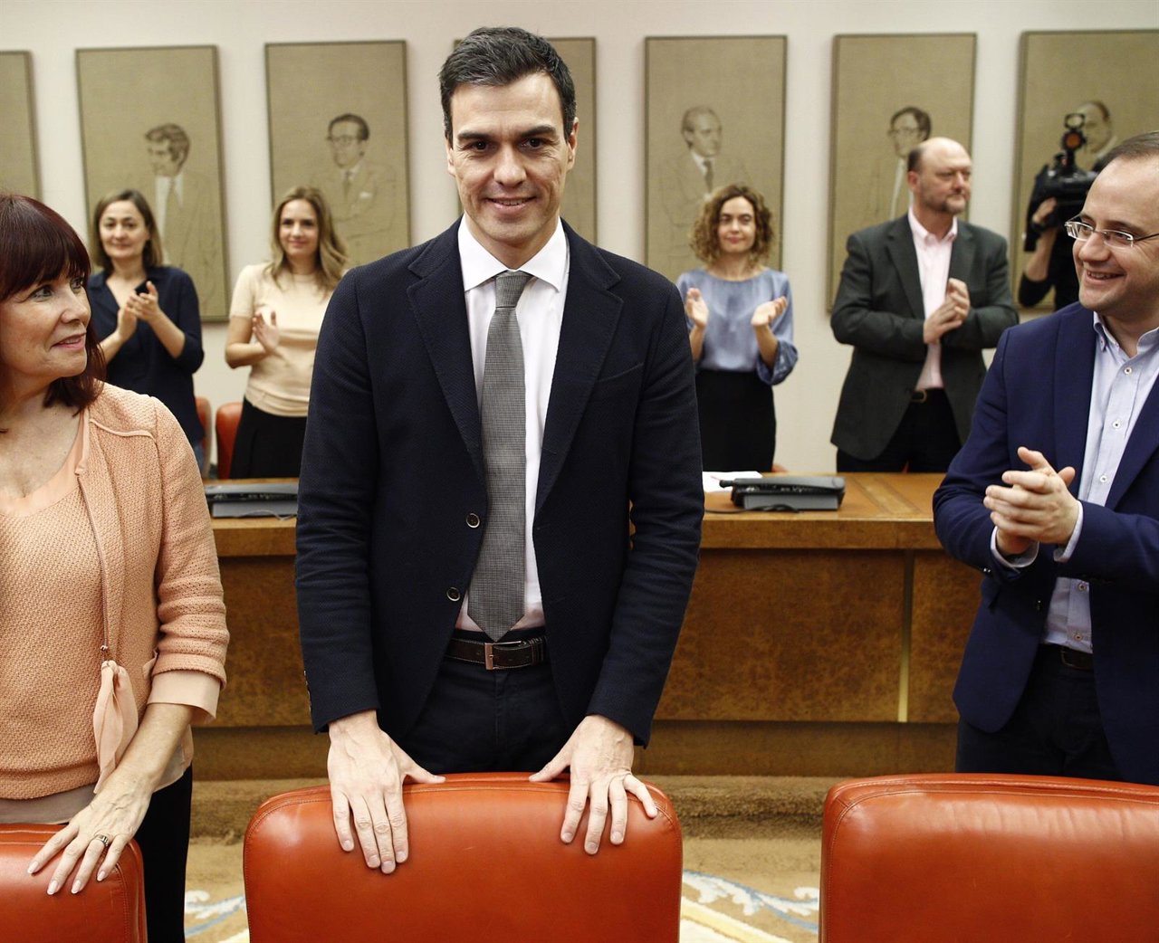 Pedro Sánchez en la reunión del Grupo del PSOE en el Congreso
