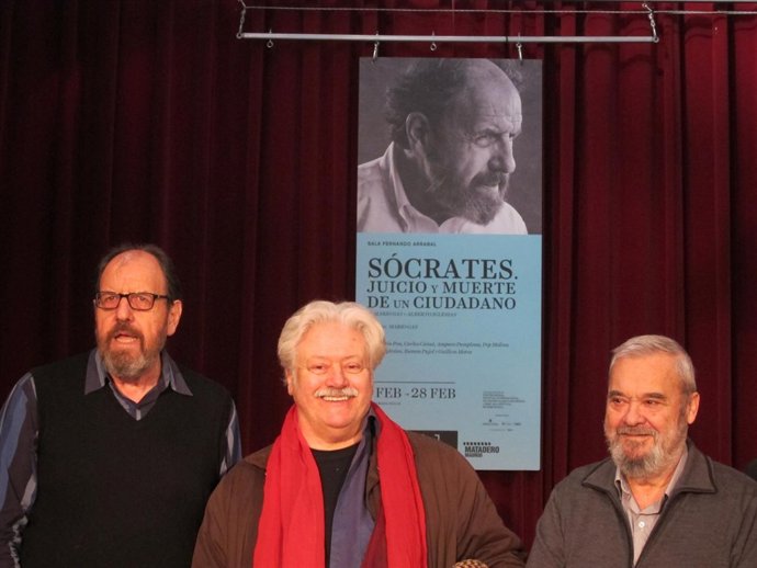 Mario Gas y los actores José María Pou y Carles Canut presentan 'Sócrates' 