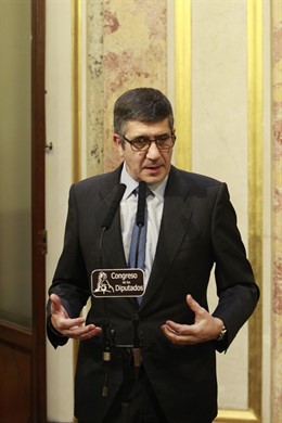 Patxi López tras la primera reunión de la Junta de Portavoces en el Congreso