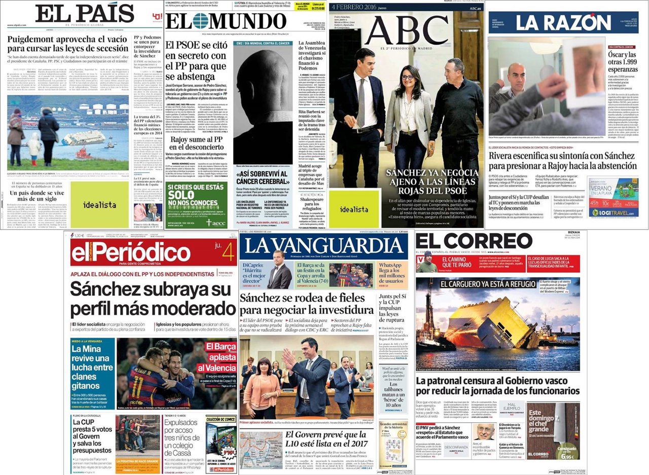 Portadas de este jueves, 4 de febrero 