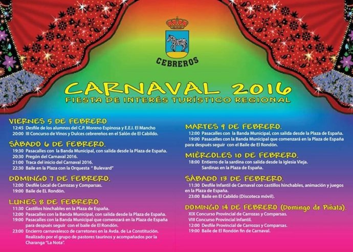 Imagen del cartel del carnaval 2016