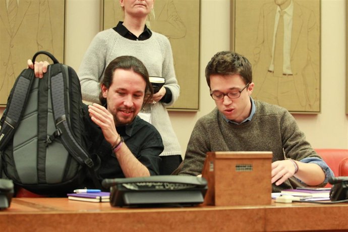 Pablo Iglesias e Iñigo Errejón en el Congreso