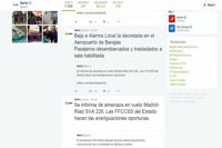 L'avió de l'alarma a Barajas tenia una amenaça de bomba manuscrita en anglès, clavada amb un ganivet en un monitor