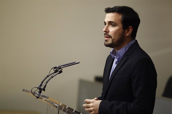 Rueda de prensa de Alberto Garzón tras reunirse con el Rey